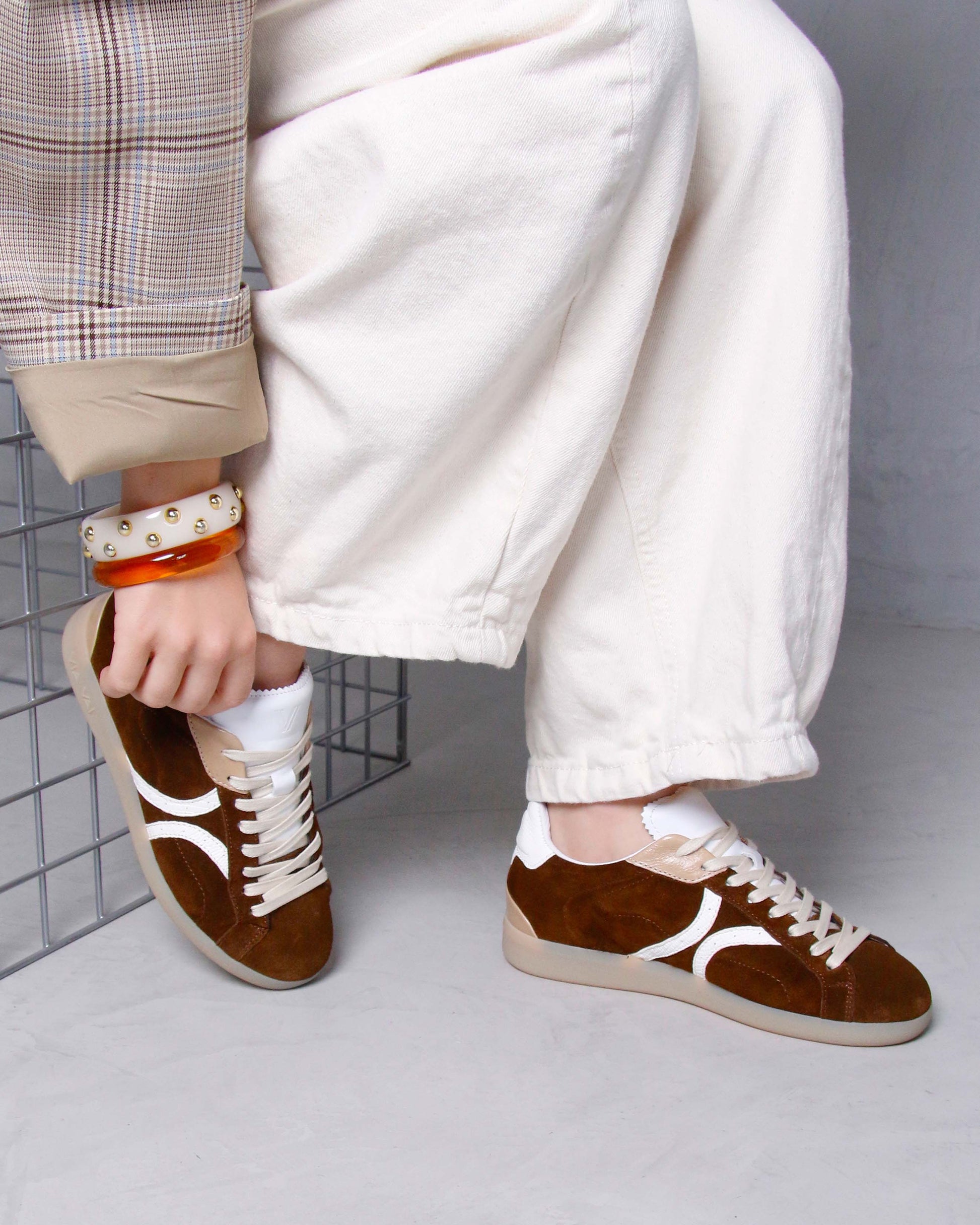 VIA VAI bruine dames sneakers Nilla Khloe