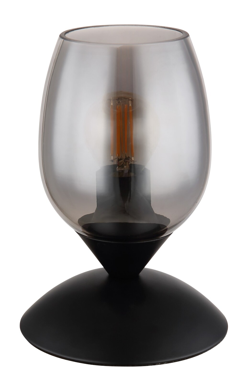 Tischleuchte - rauchfarben-schwarz - Touch - 18 cm