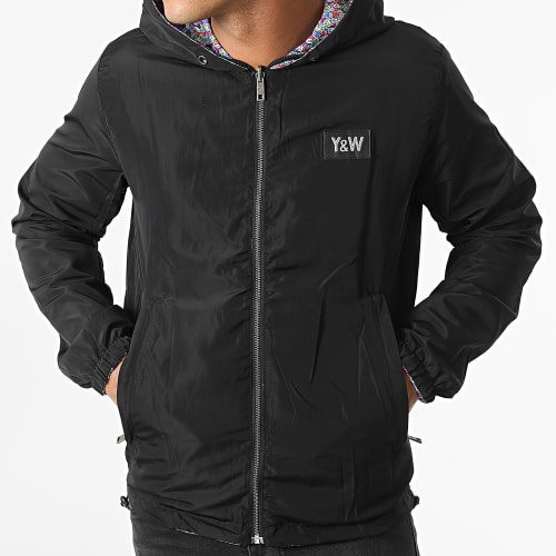 Veste Zippée Capuche Uzy Noir Blanc Réversible