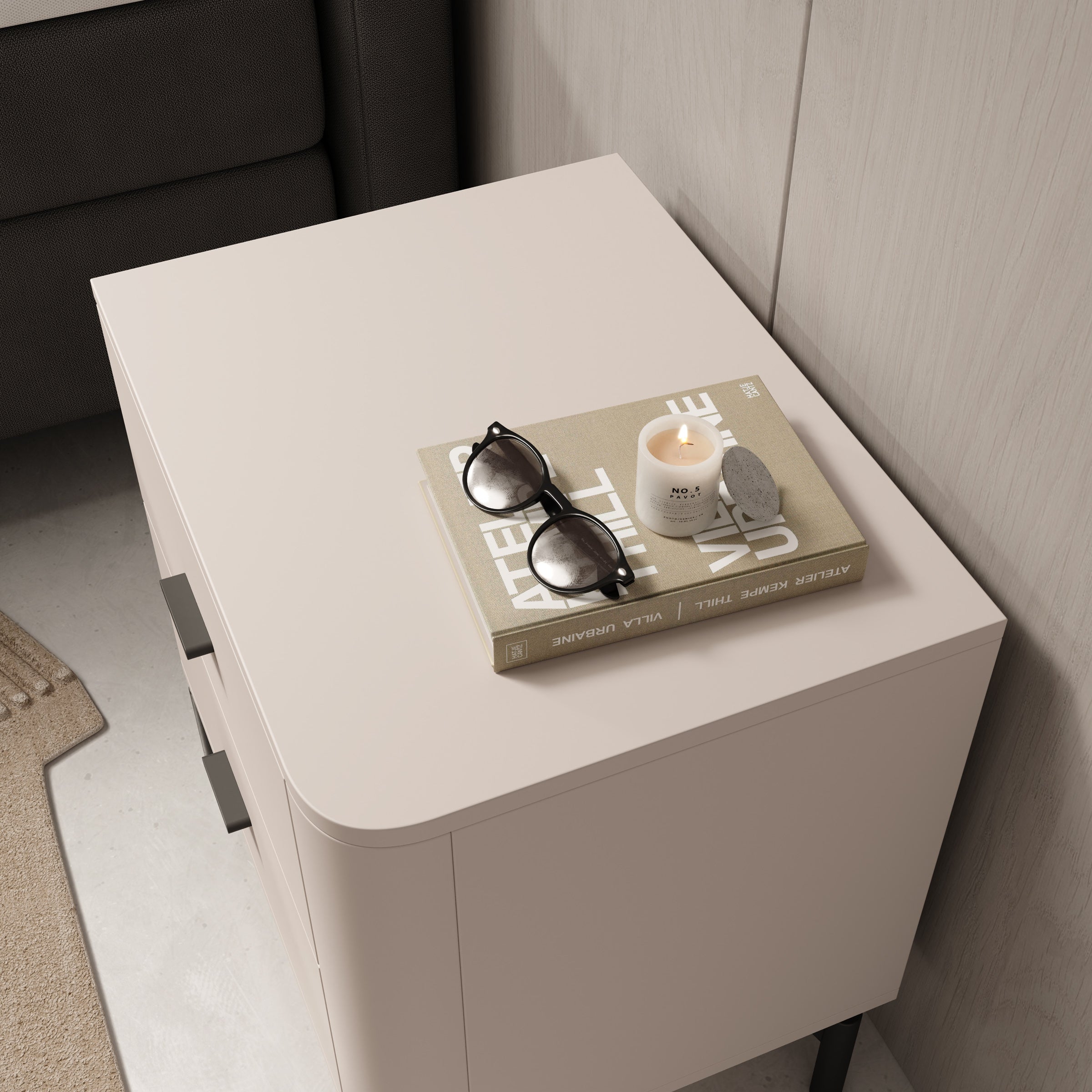 Sorello - Nachtkastje - Beige - 52x40x56 cm