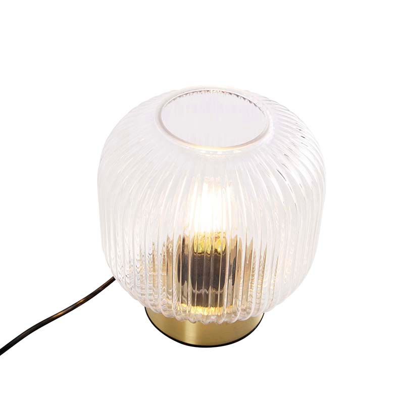 Art Deco tafellamp messing met glas - Karel