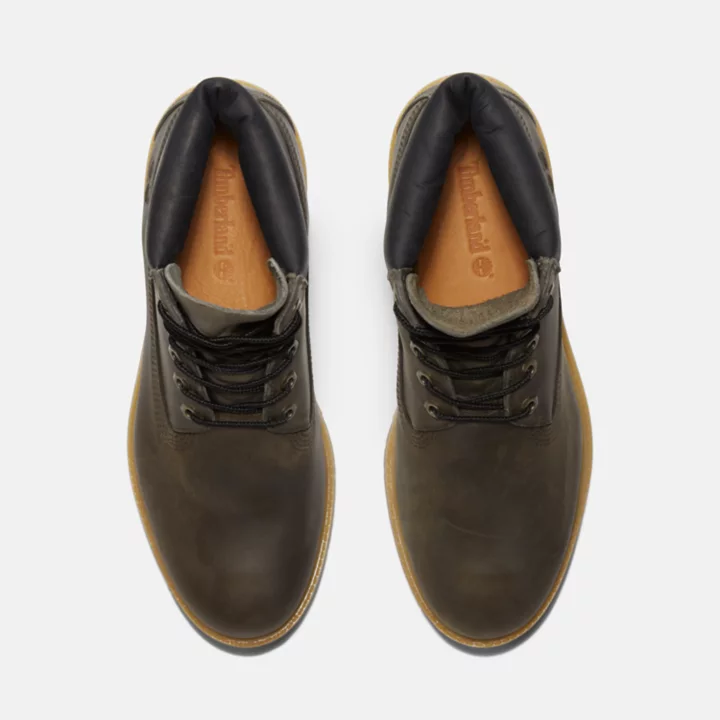 Bota Timberland Premium de 6 polegadas para homem, na cor cinza.