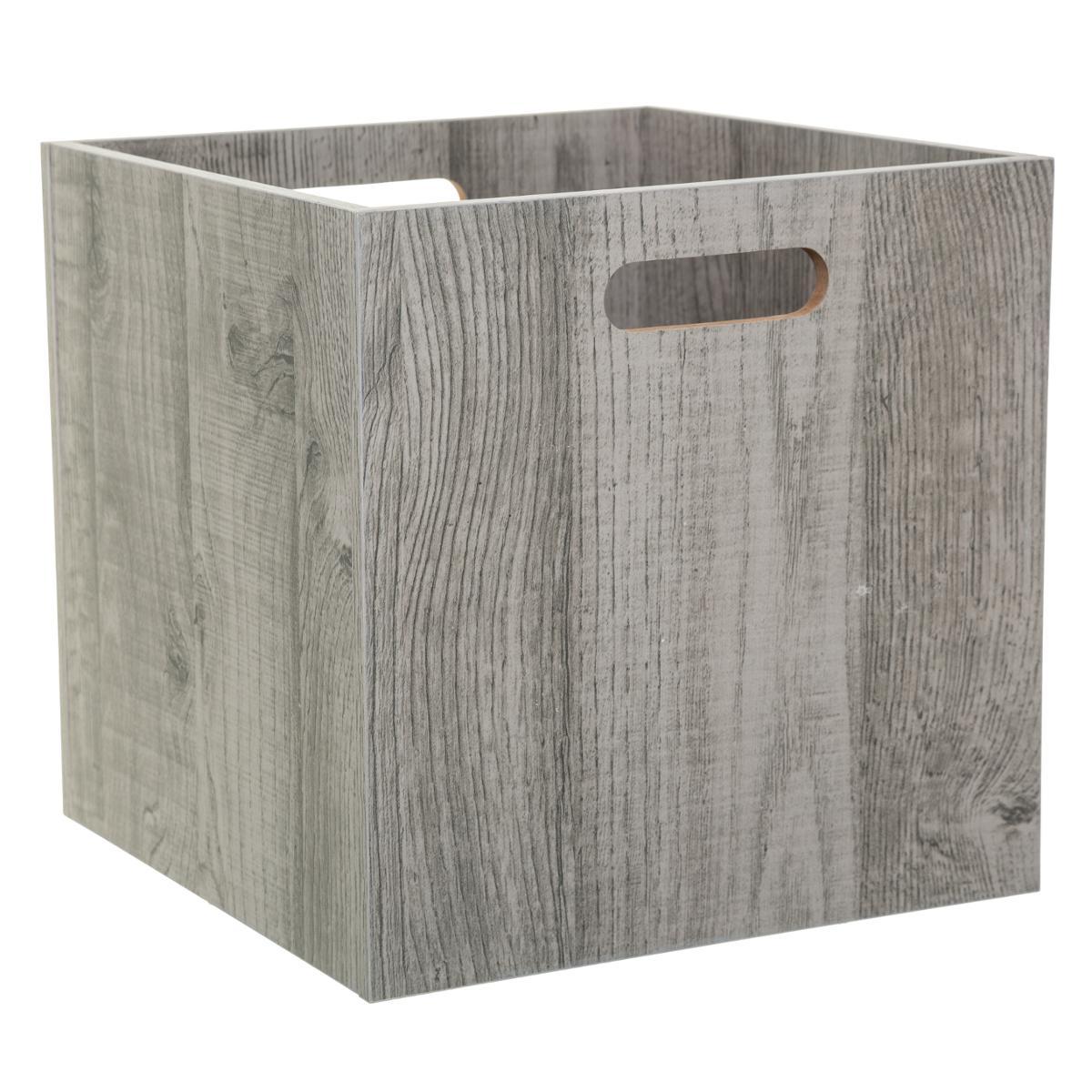 BOITE DE RANGEMENT 31X31CM BOIS GRIS