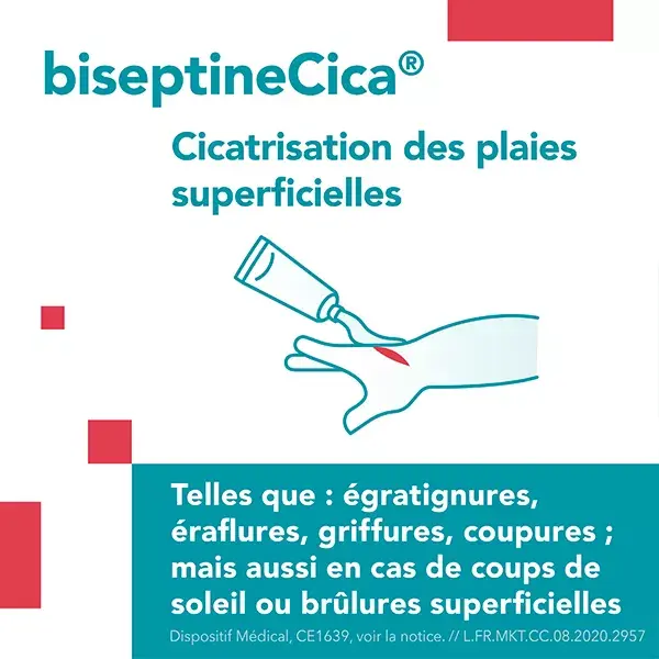 Biseptine Cica para cicatrização de feridas superficiais 50g