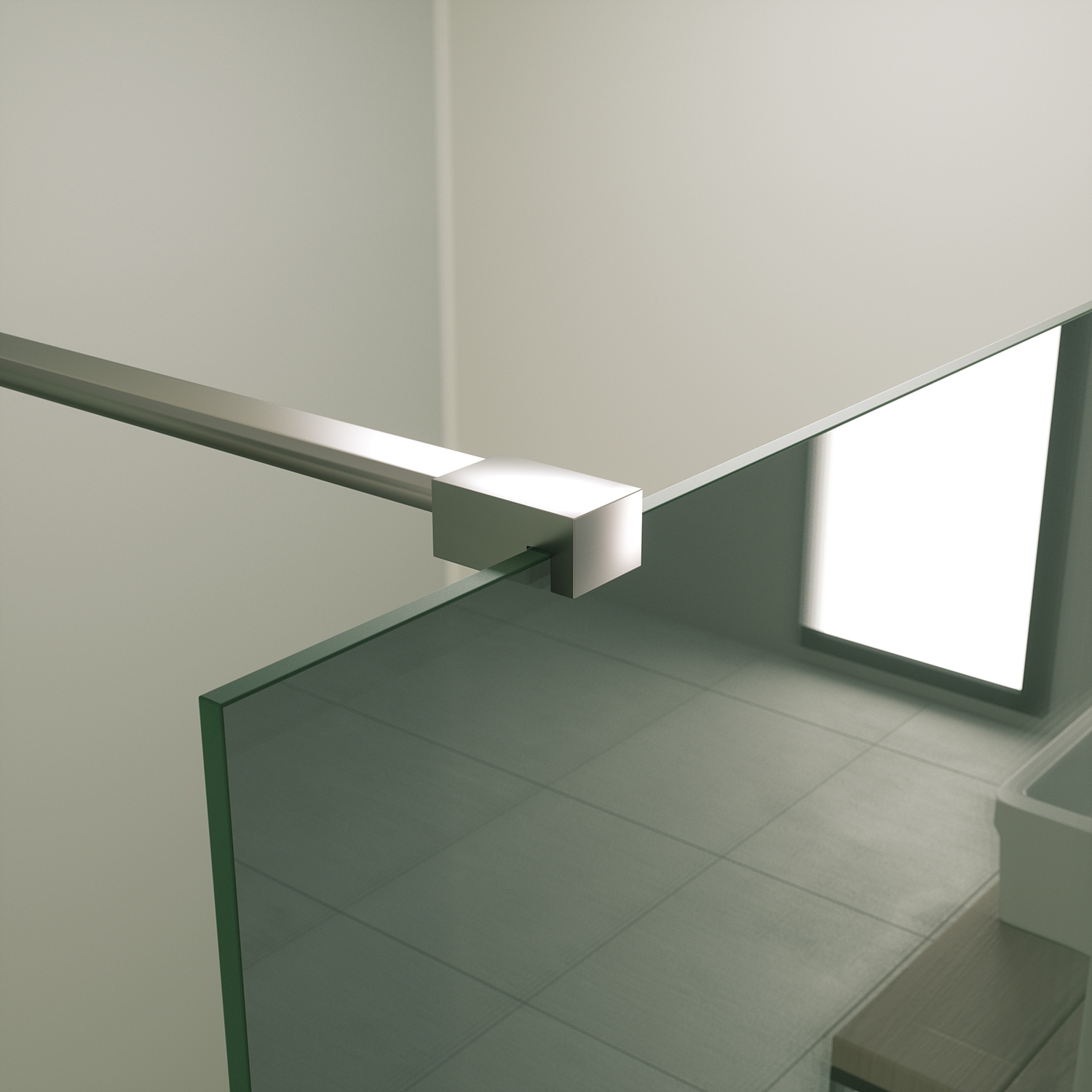 Mueller Slimline inloopdouche 120cm rookglas anti-kalk inclusief RVS profiel & stang
