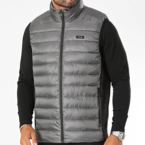 Doudoune Sans Manches Recycled Side Logo 8292 Gris Noir