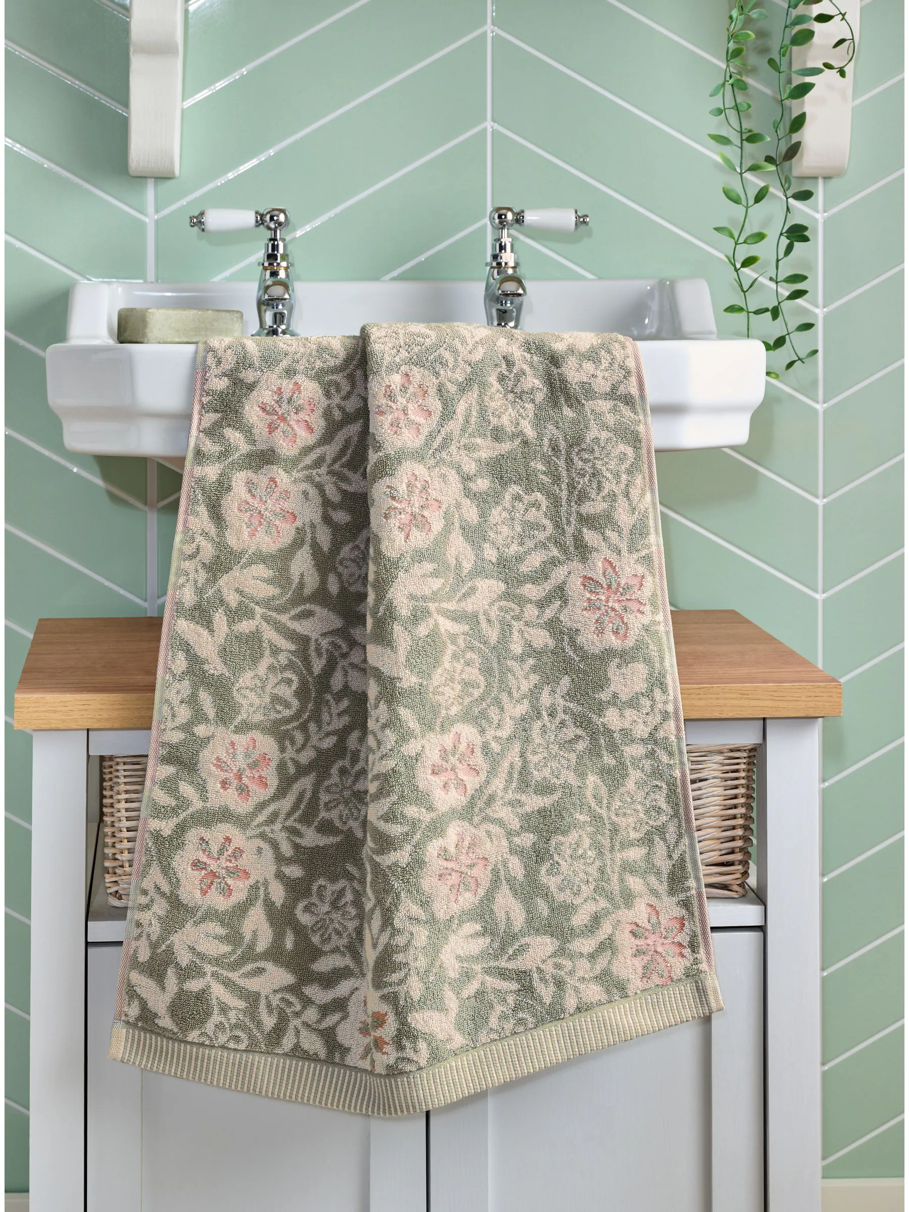 100% katoenen handdoek met bloemenprint