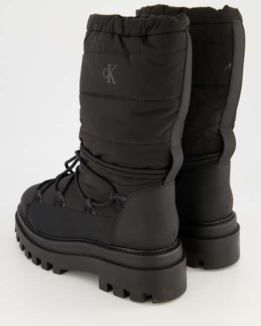 Calvin Klein Jeans Flatform Snow Boot Nylon Winterstiefel in Schwarz
