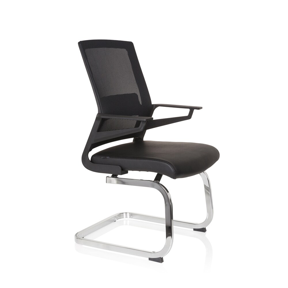 Freischwinger INVENTOR V PRO Kunstleder/Netzstoff mit Armlehnen hjh OFFICE