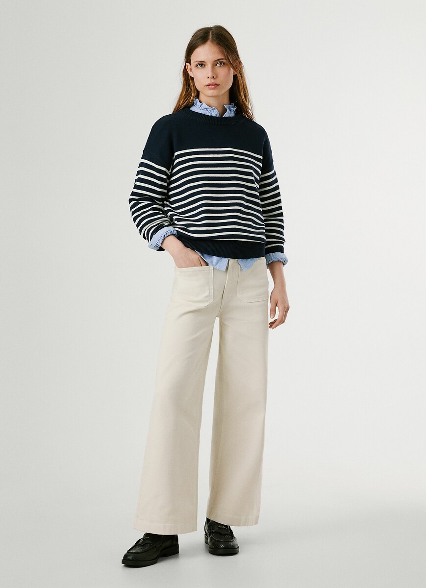 PEPE JEANS<br>Suéter listrado de gola redonda CARLINA