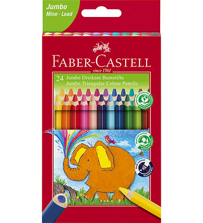 Faber-Castell Buntstifte - Dreieckig - Jumbo - 5,4 mm - 24 Stk