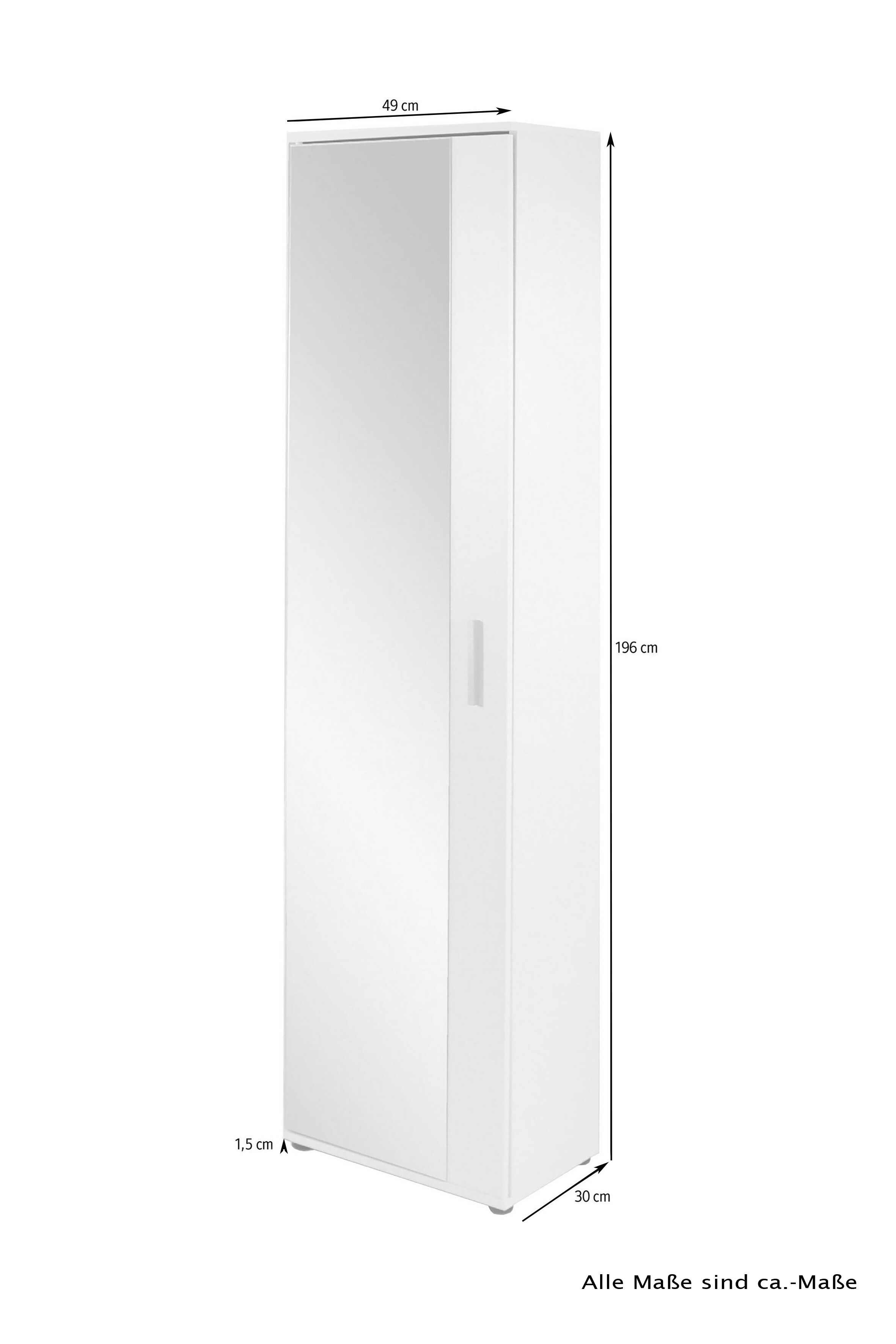 byLIVING Garderobe JAKOB, Breite 49 cm, Old Wood/anthrazit, Spiegeltür