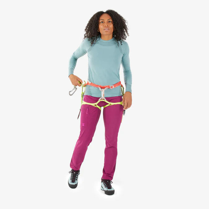 Decathlon Simond - Camisa feminina de manga comprida em lã sem costura Simond Alpinism