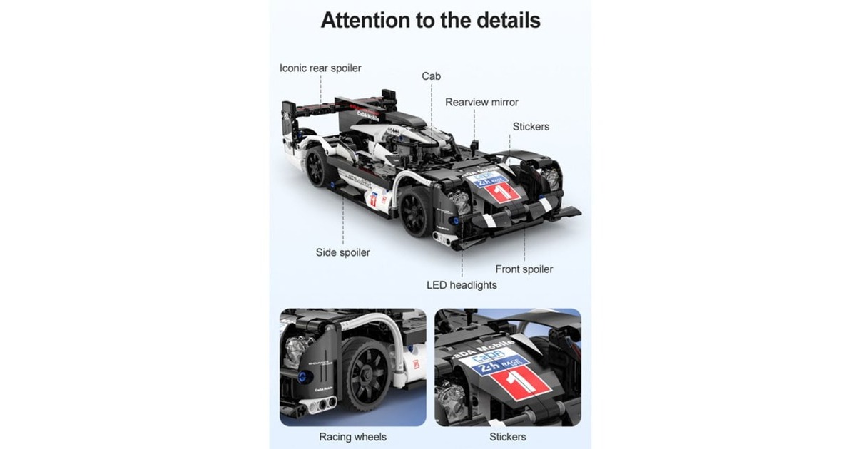 CaDASports Car - GT Sport Car Constructiespeelgoed  (C51307W, Dual Mode Control)