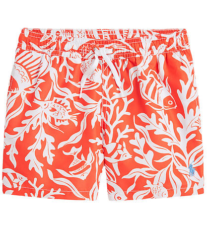 Polo Ralph Lauren Badeshorts - Reisender - Orange/Weiß