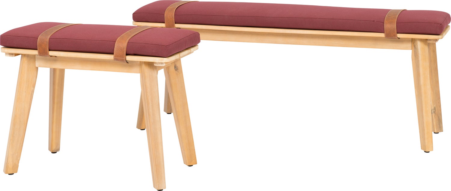 Intratuin tuinbank Parana naturel / bordeaux 60 x 36,5 x 43 cm