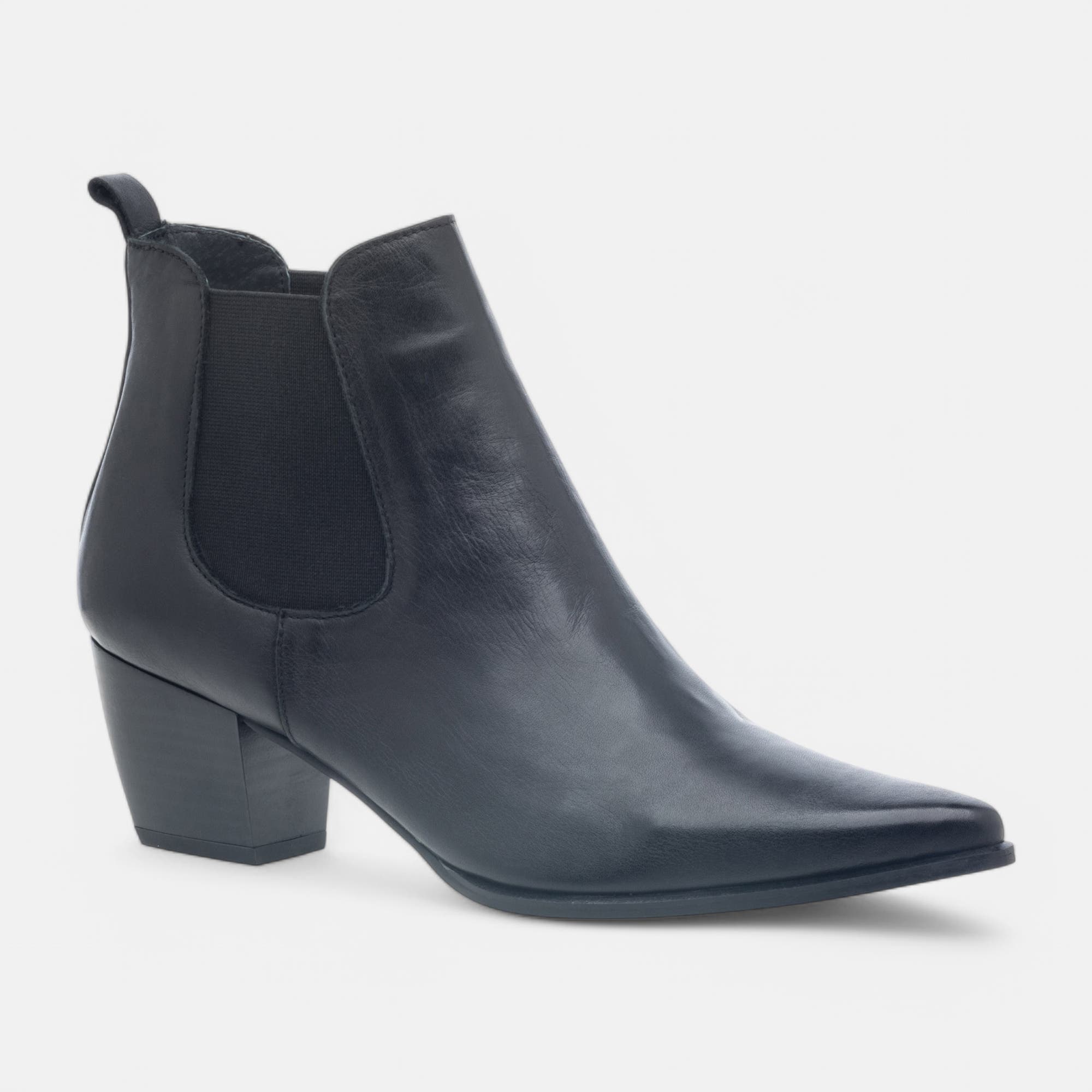 Santiags à talon Femme en cuir noir