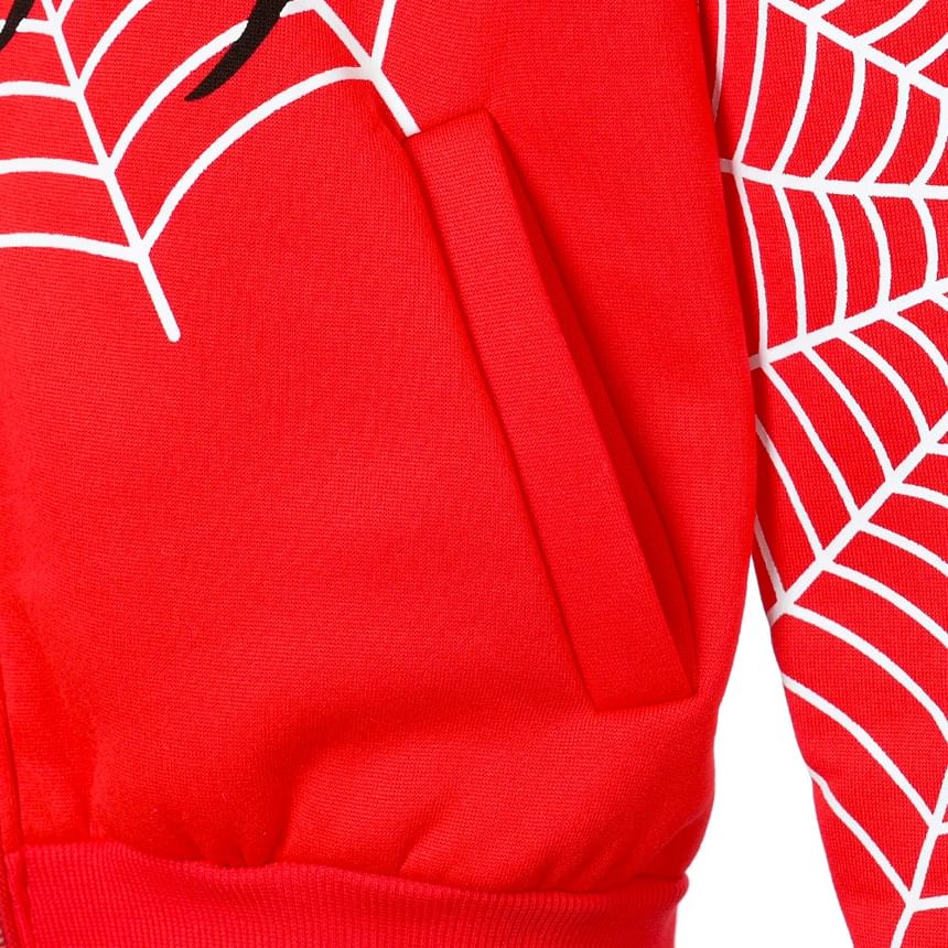 Sensarra - Hoodie met rits en spinnenwebprint
