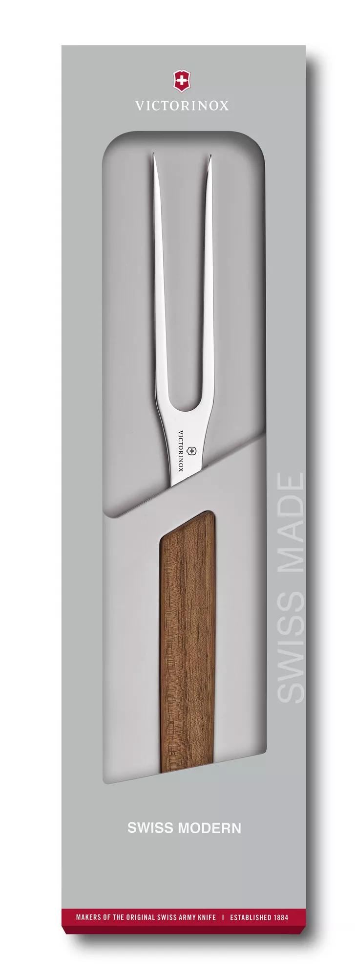 Swiss Modern Tranchiergabel-Nussbaumholz