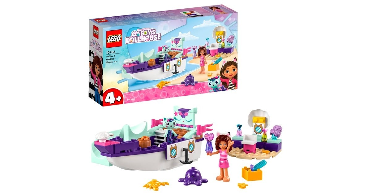 LEGOGabby's poppenhuis - Vertroetelschip van Gabby en Meerminkat Constructiespeelgoed  (10786)