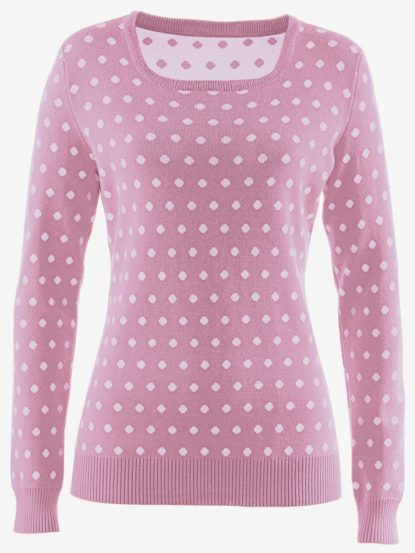 Pull à pois manches longues en jacquard
