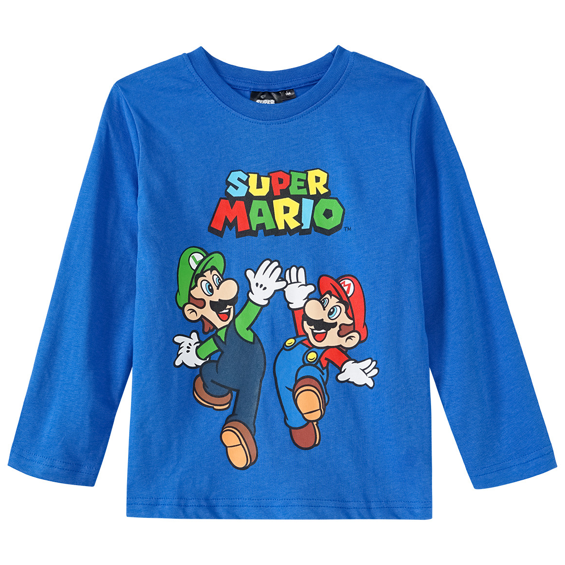 Topolino Super Mario Langarmshirt mit Print dunkelblau