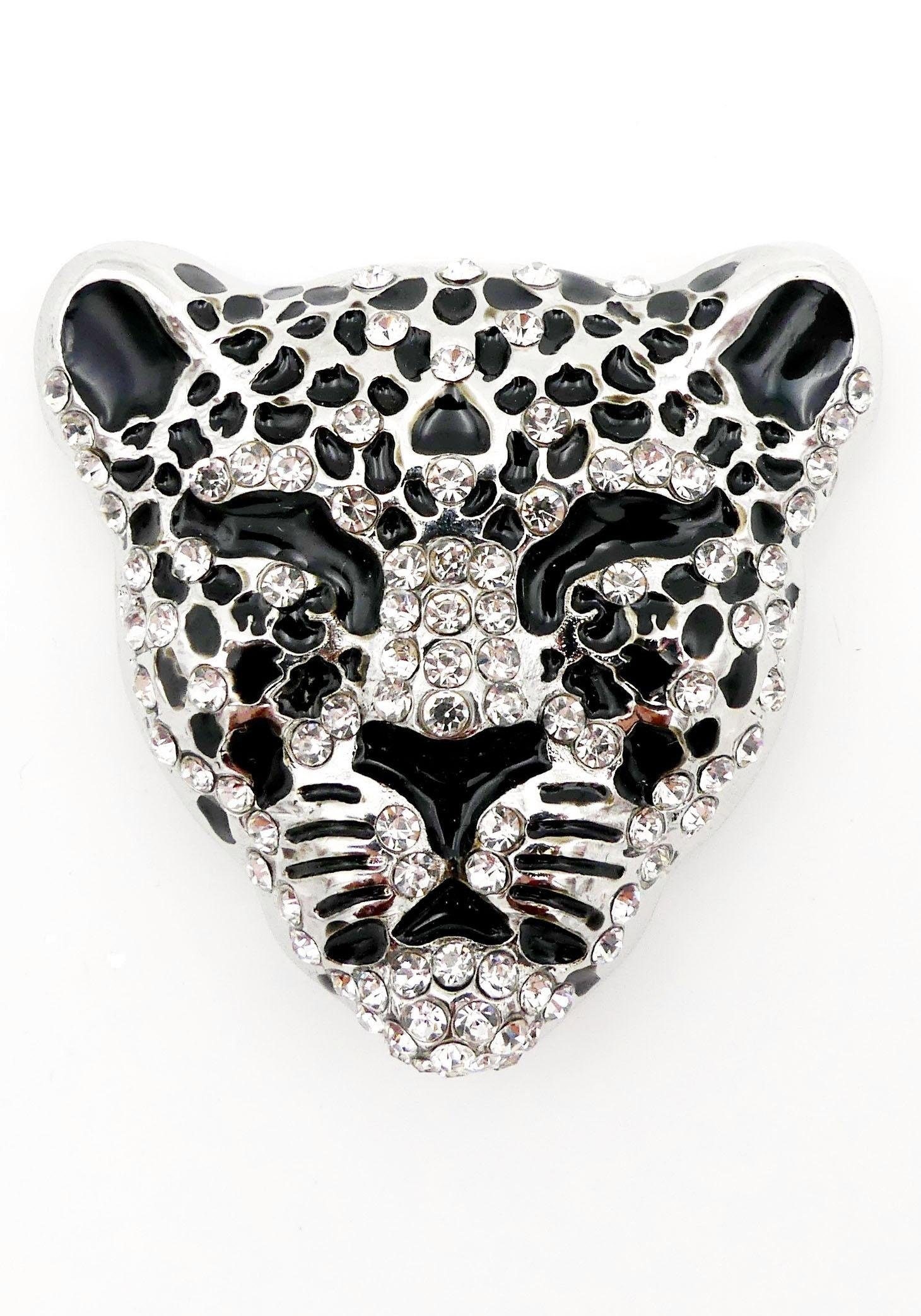Firetti Brosche »Schmuck Geschenk Ansteckschmuck Leopard« ()  mit Strasssteinen