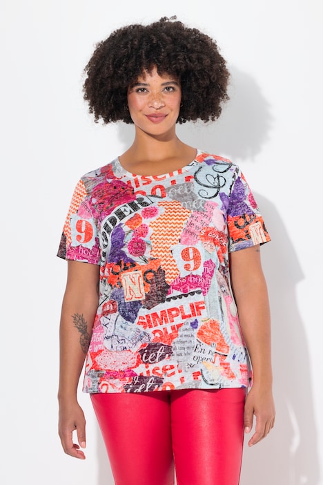 T-Shirt, Alloverdruck, Halbarm