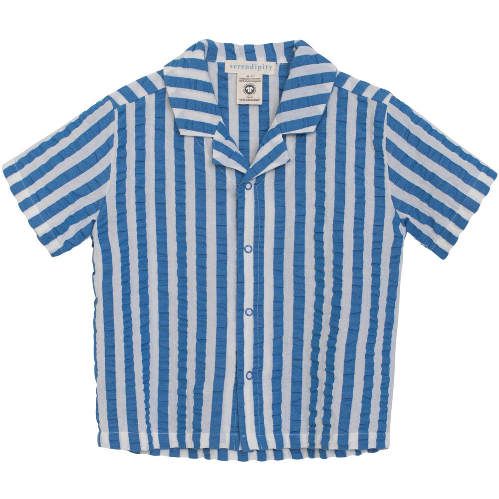 Køb Serendipity Azur Stripe Kort Sleeve Skjorte