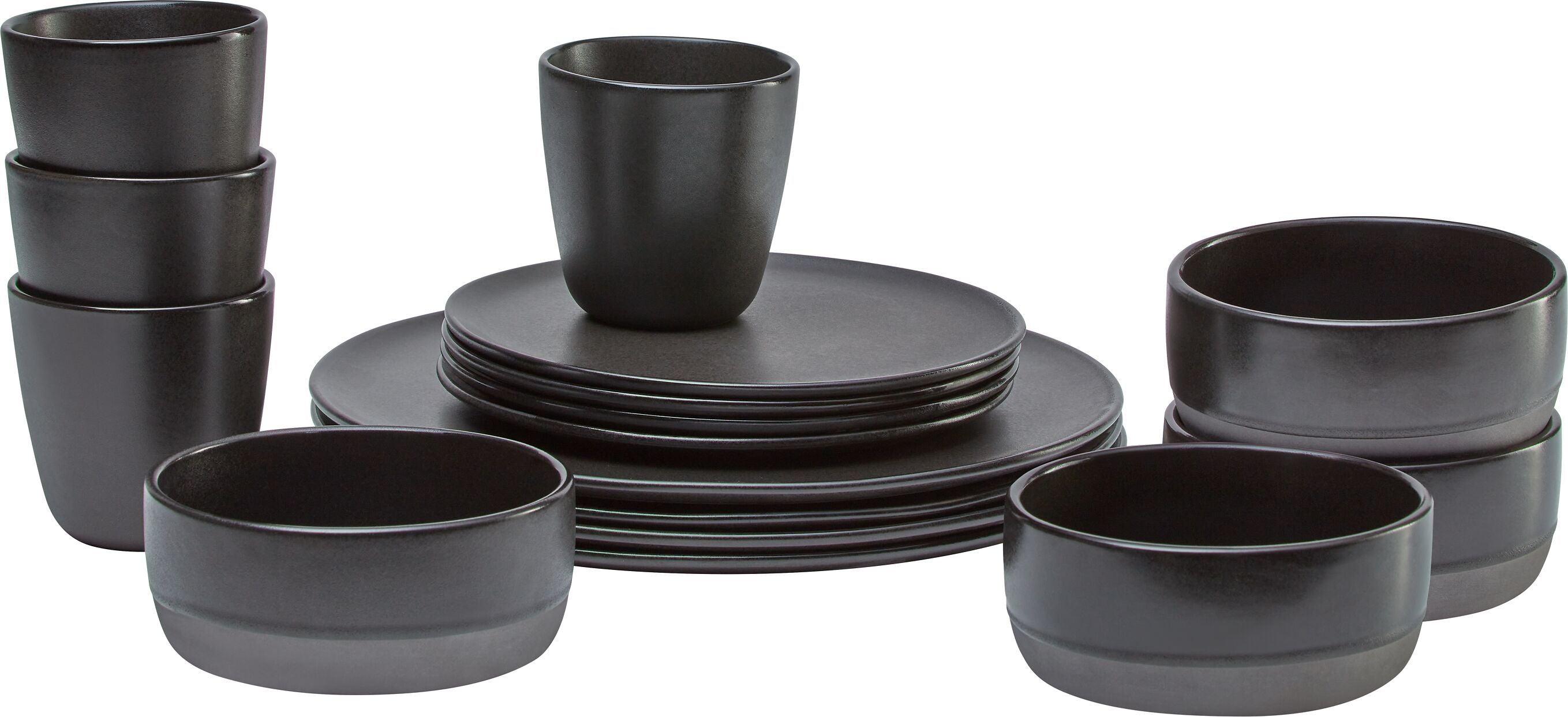 RAW TITANIUM Geschirr-Set - Schwarz