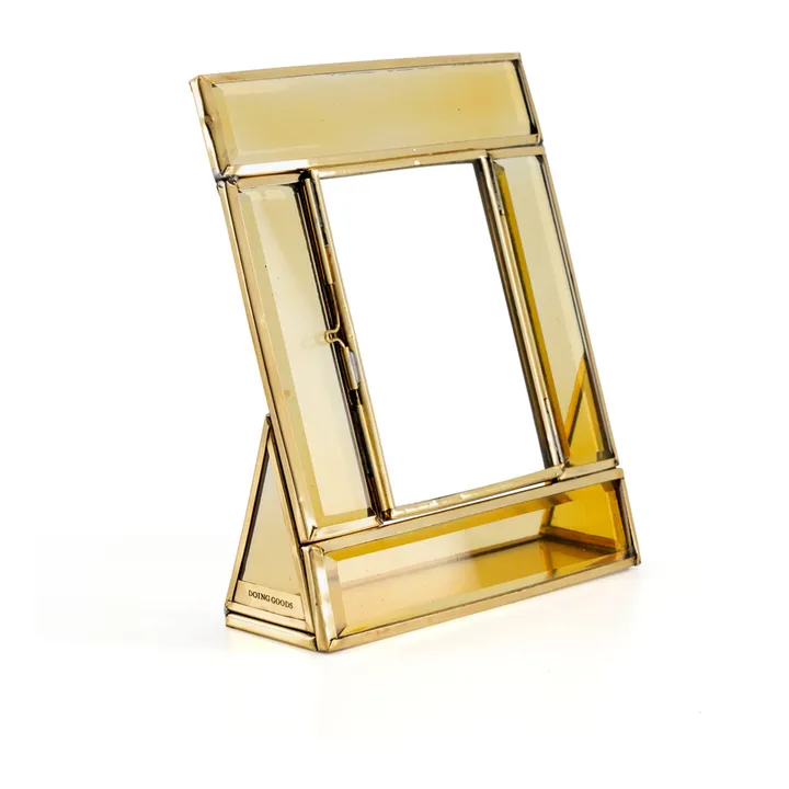 Doing Goods Cadre photo en verre et laiton Bonnie | Jaune