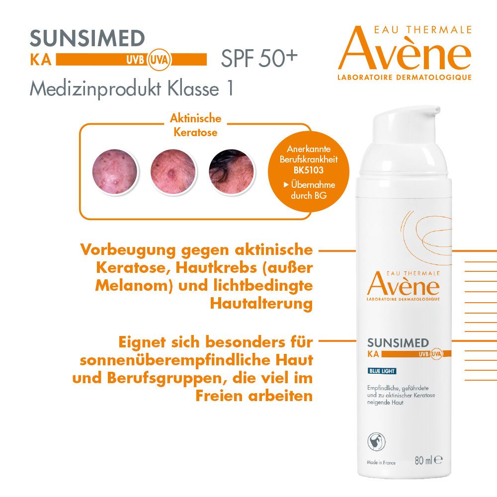 Eau Thermale Avène – Sunsimed KA: Medizinischer Sonnenschutz zur Prävention von aktinischer Keratose und hellem Hautkrebs