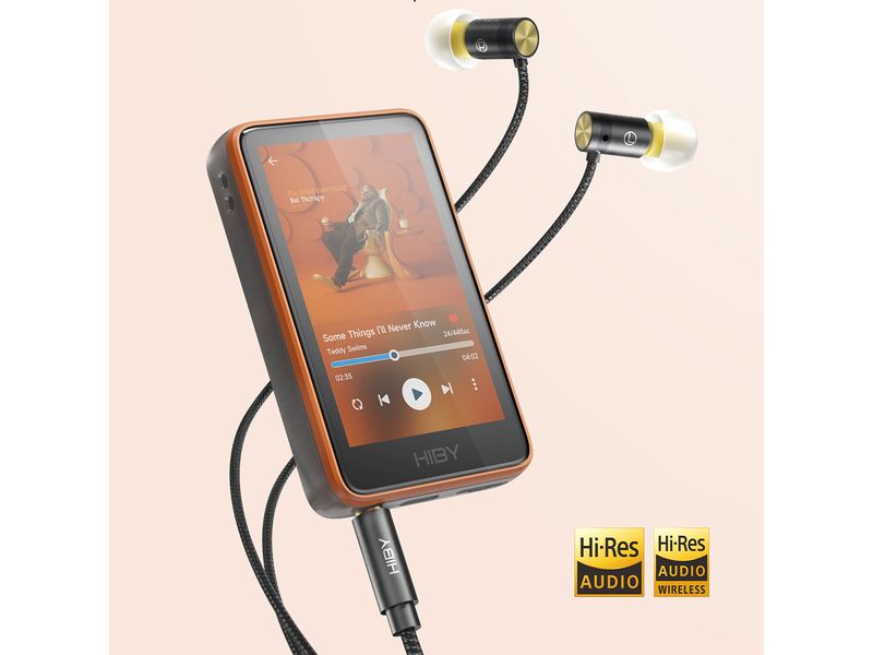 HiBy HiRes-Player R1 Orange Hochauflösender Musikplayer mit Bluetooth und WiFi