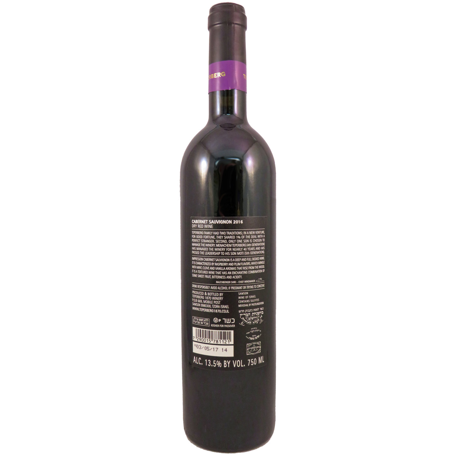 Teperberg Cabernet Sauvignon Koscher -75cl