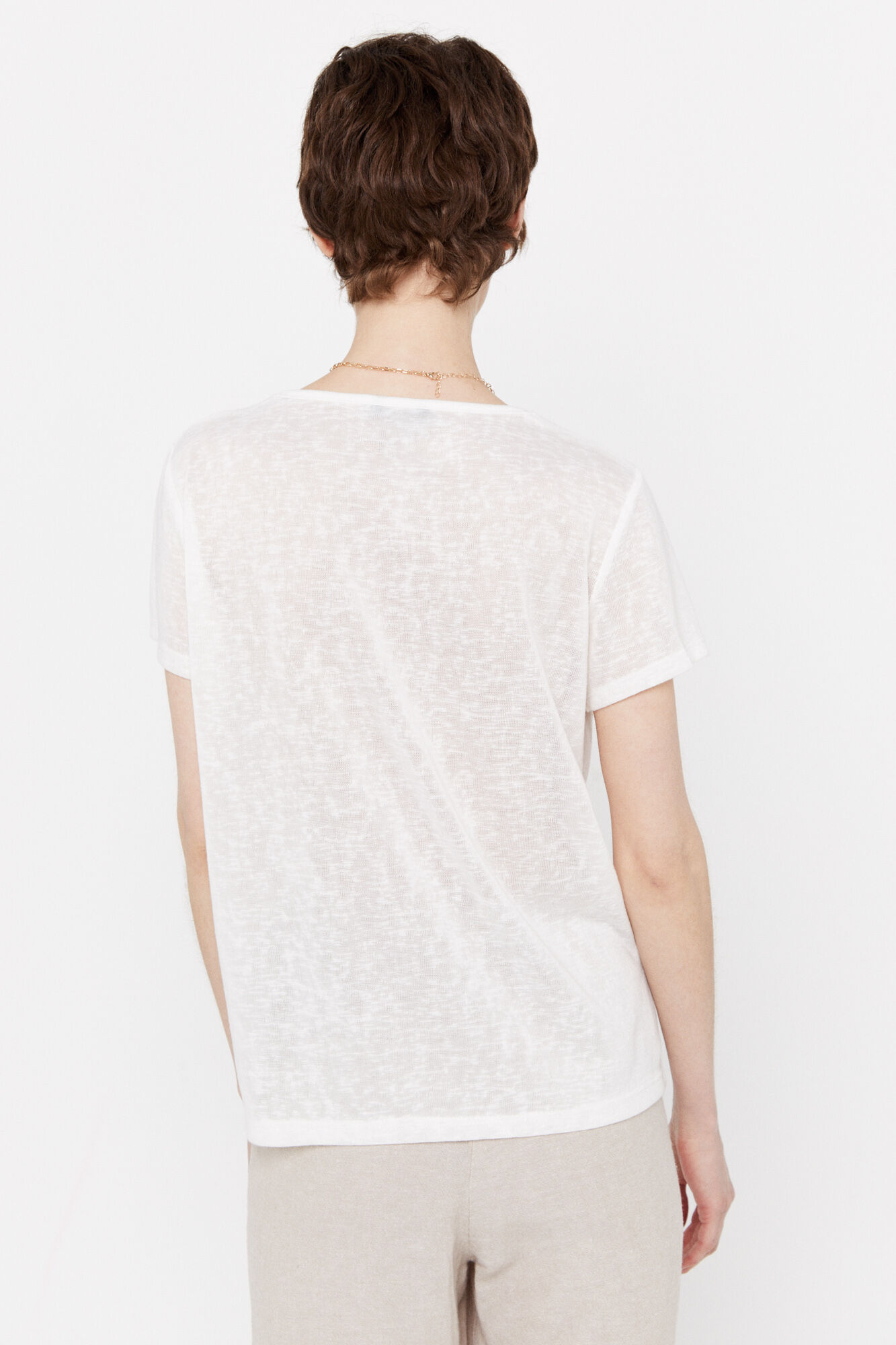 Camiseta com efeito linho - Branca