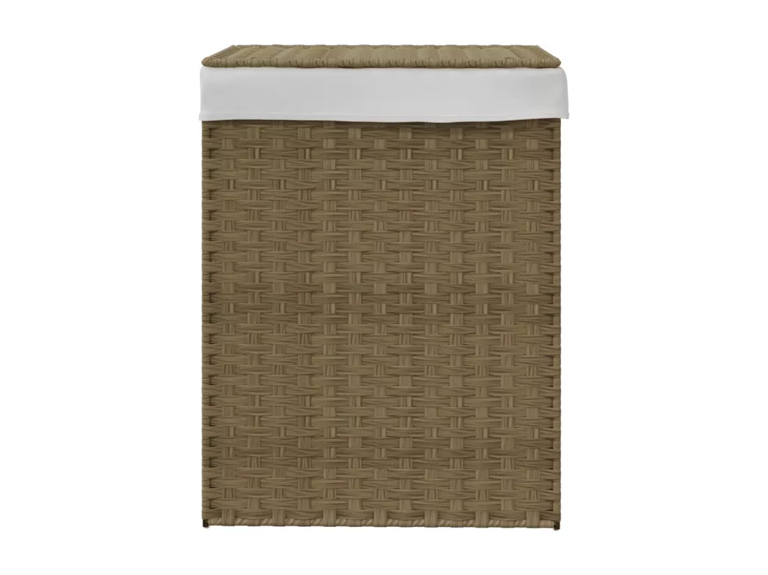Panier à linge avec couvercle 46x33x60 résine tressée