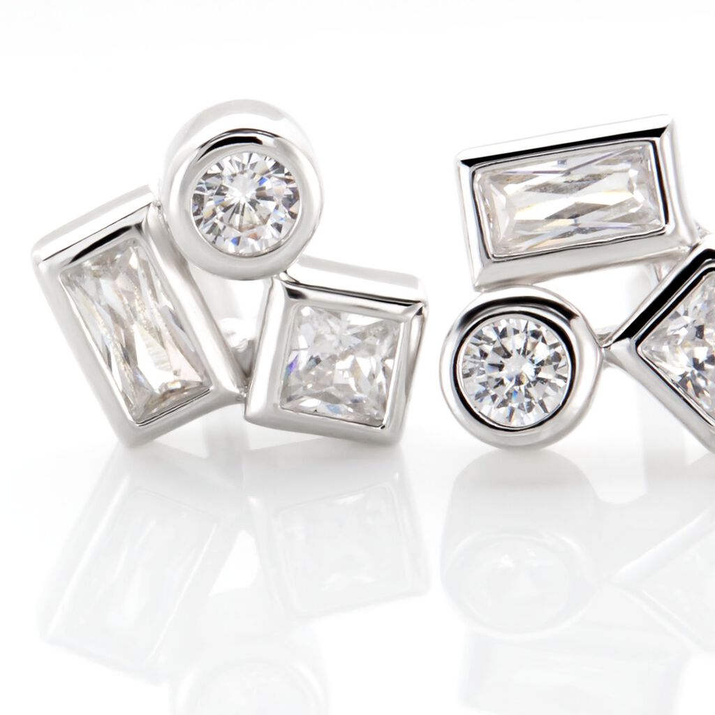 Boucles D'oreilles Puces Argent Duredle Oxydes De Zirconium