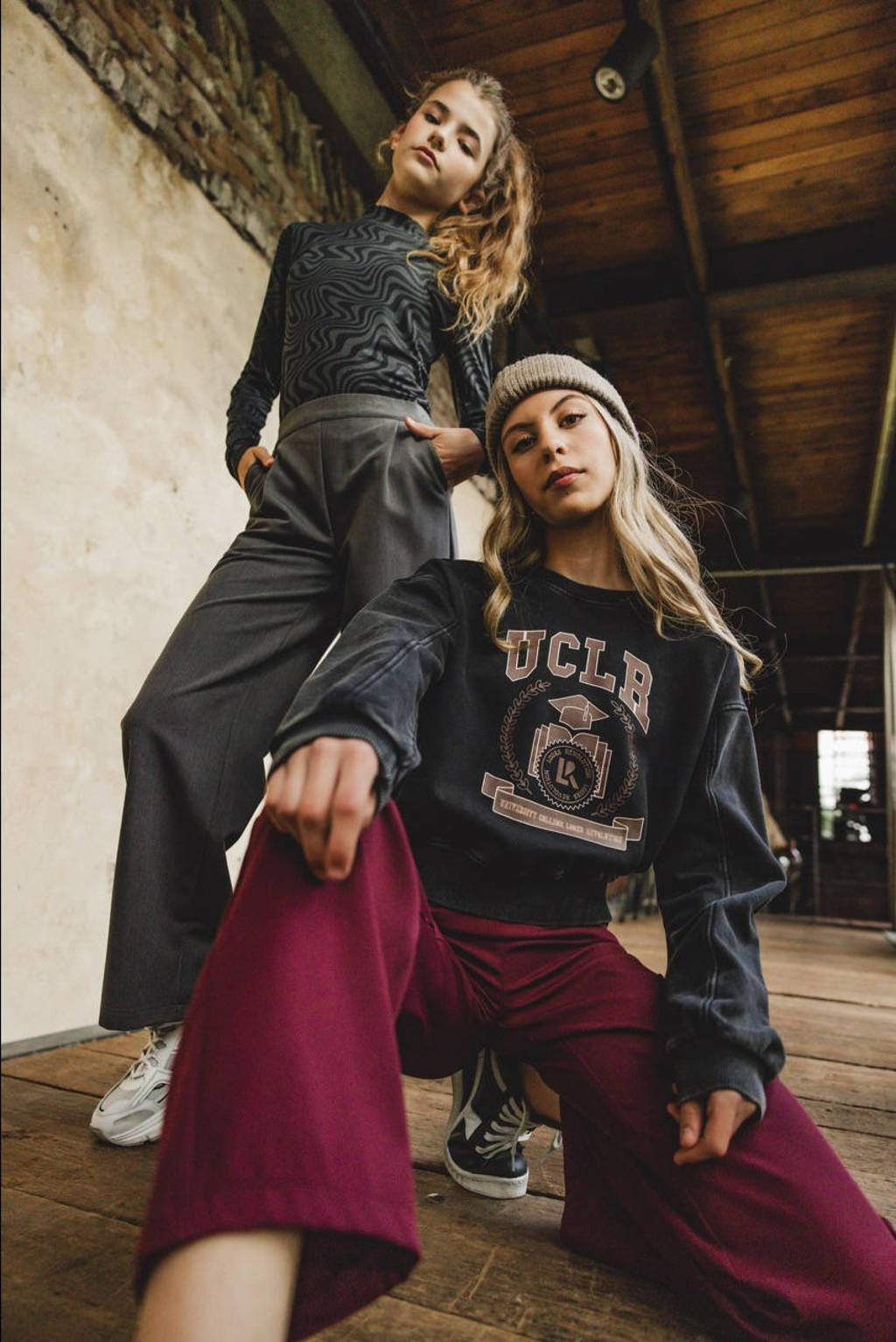 LOOXS loose fit cargobroek wijnrood