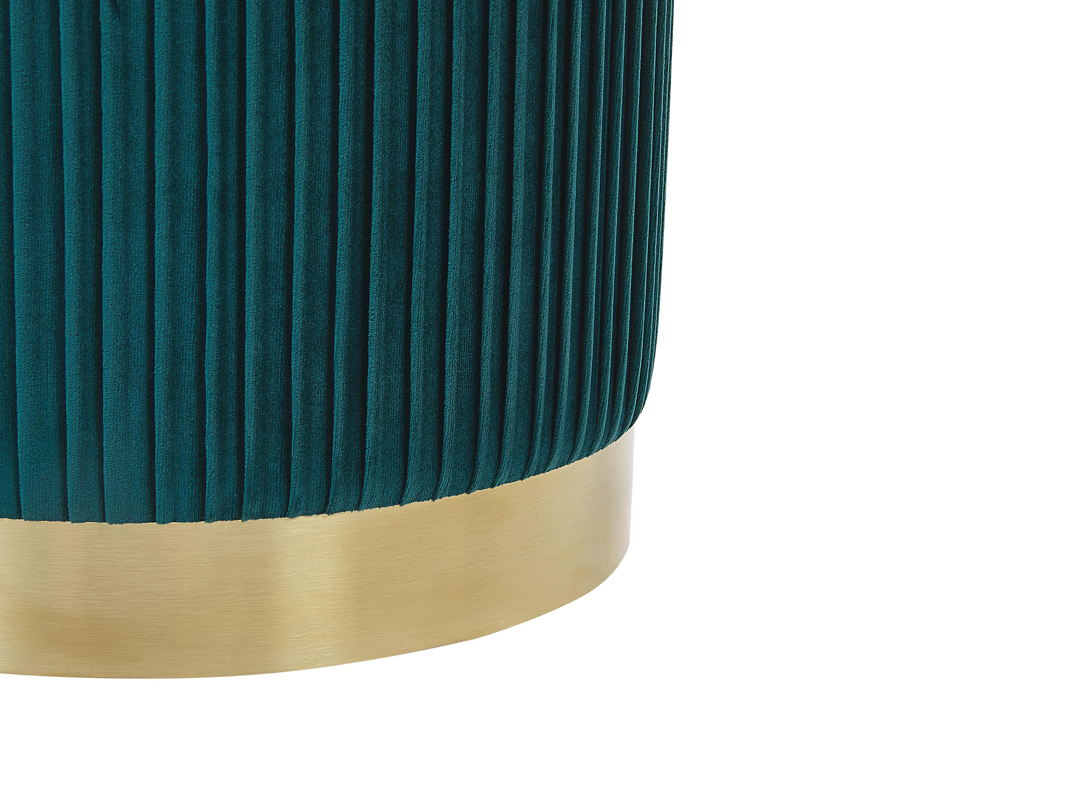 Set van 2 opbergpoefs MIRAMAR Fluweel Groenblauw
