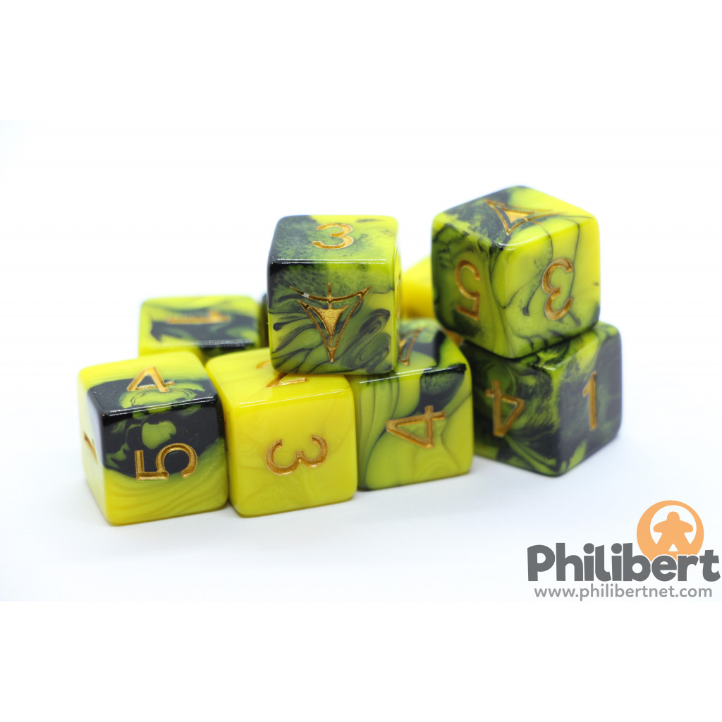 Set de 9 Dés 6 Faces Elder Dice: The Yellow Sign