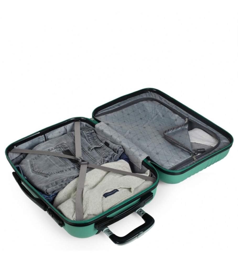 Mala de cabine rígida ITACA com 4 rodas T71550 Verde Menta - 55x38x20cm -