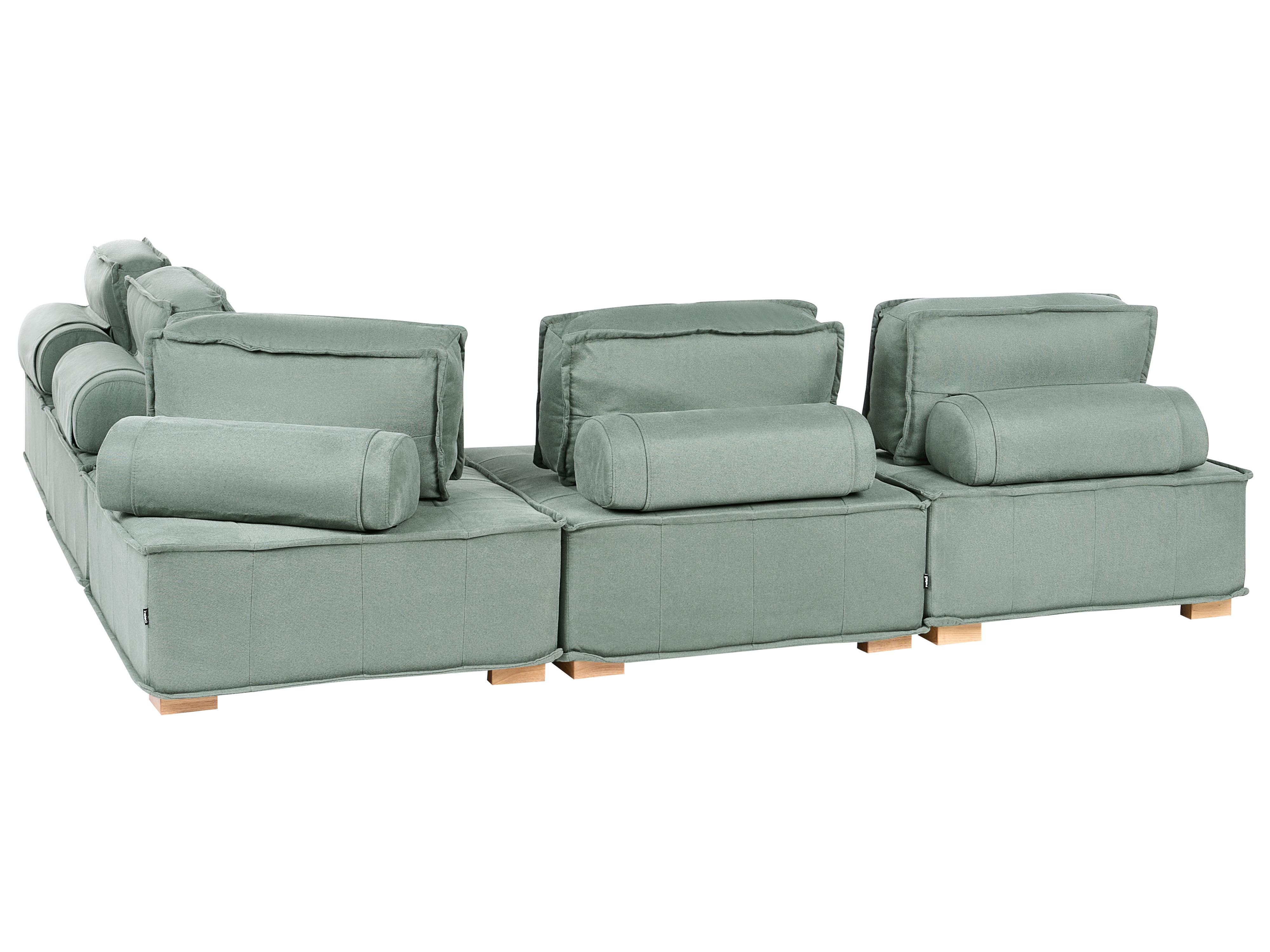 Modulaire hoekbank 5-zits TIBRO Stof Lichtgroen linkszijdig