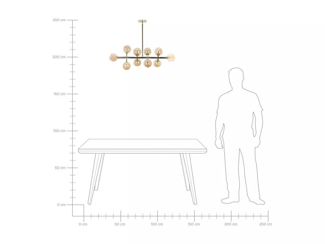 Lampe suspension RAMIS Métal Doré