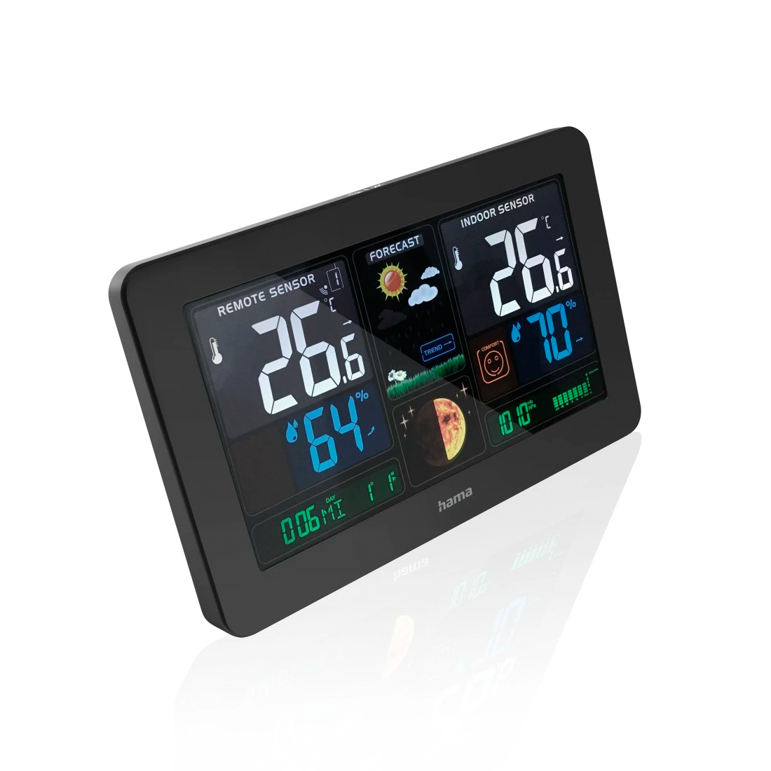 Wetterstation Thermometer Digitales Hygrometer Luftdruckanzeige mit LED Display inkl. Aussensensor (186380) - Premium