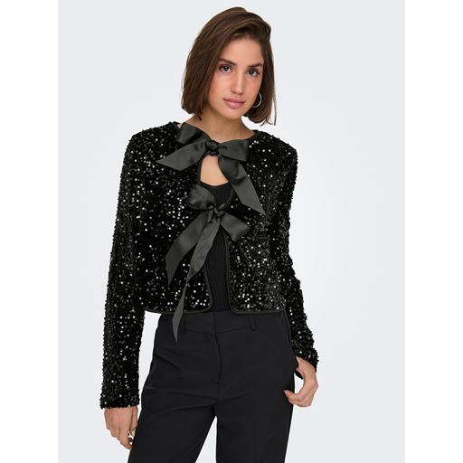 ONLY Anika Sequins Bluse, Black, XS