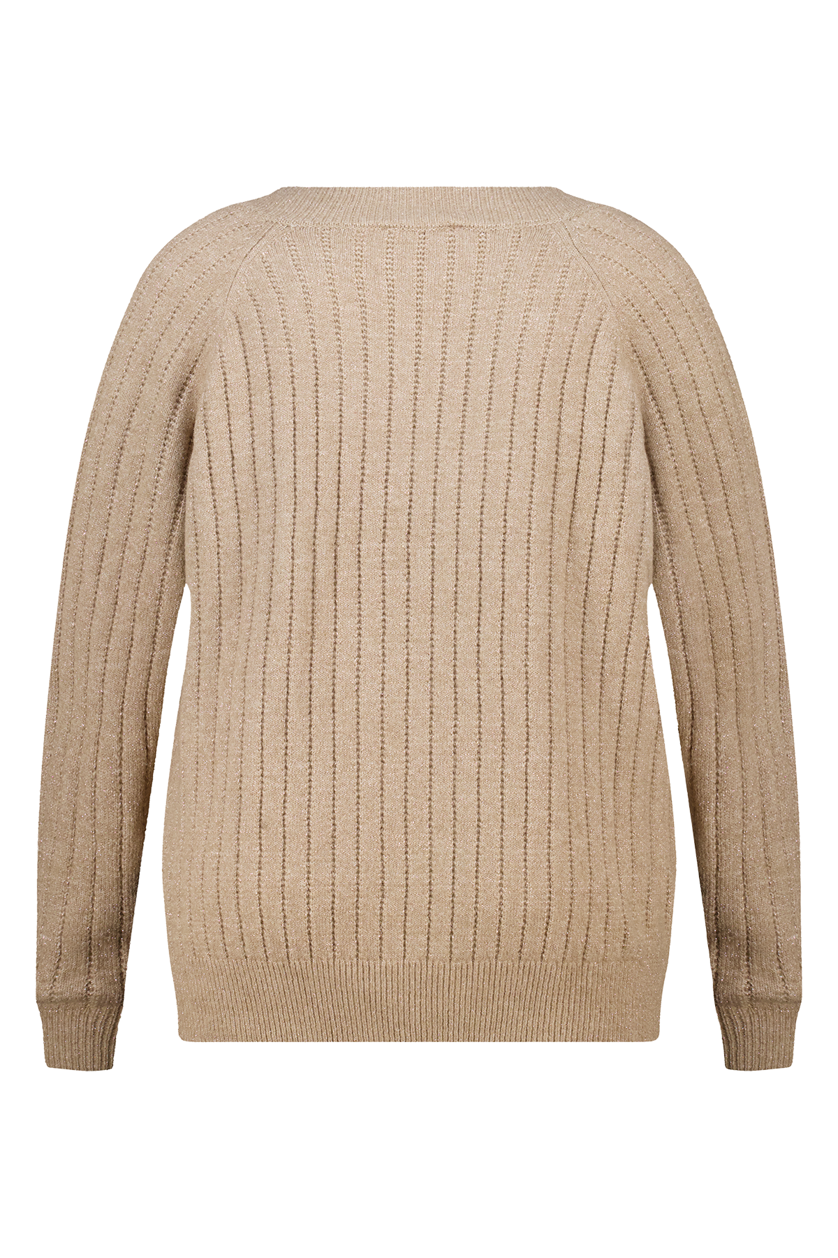 Fijn gebreide trui met patroon Licht taupe