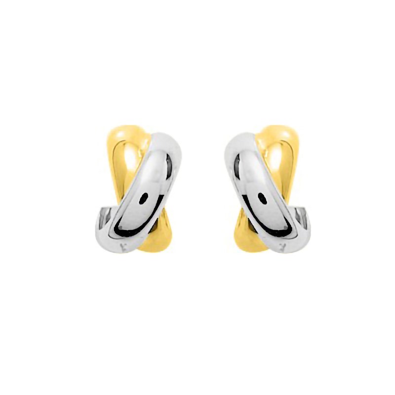 Créoles bicolores Femme - Or 18 Carats