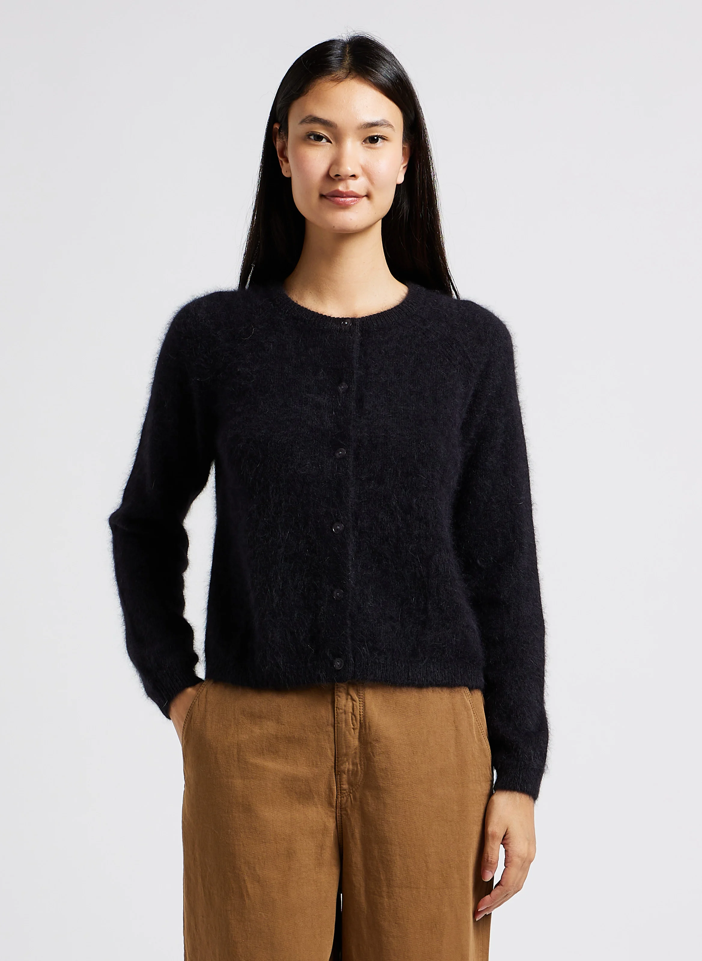 DATAIR - Cardigan col rond | Noir