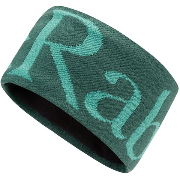 Bonnet Bandeau ski de randonnée RAB KNITTED LOGO HEADBAND GREEN SLATE/GLACIER BLUE