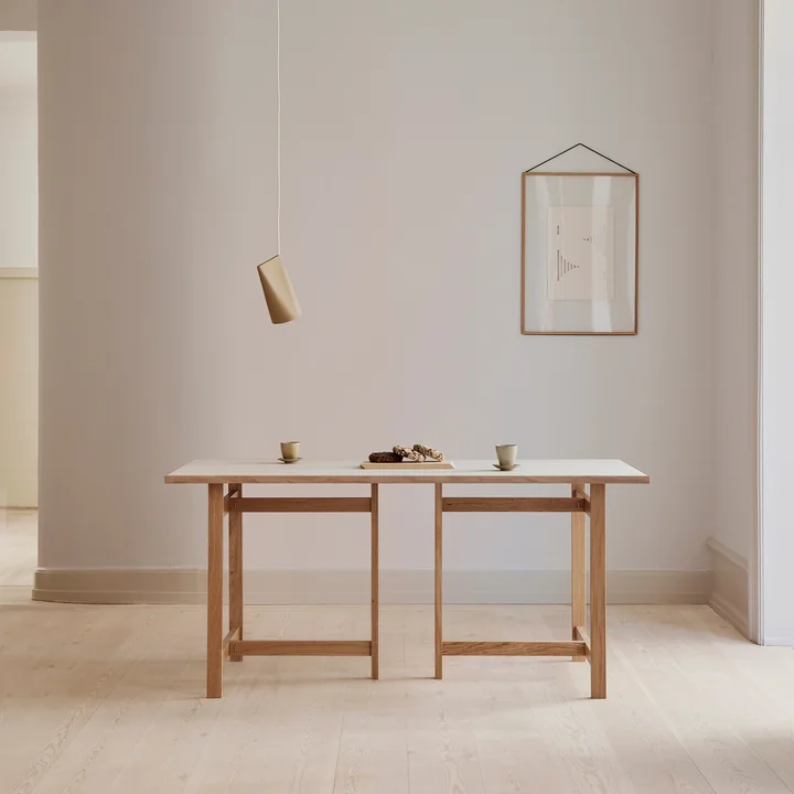 Moebe - Esstisch, 90 x 220 cm, Eiche natur / hellgrau